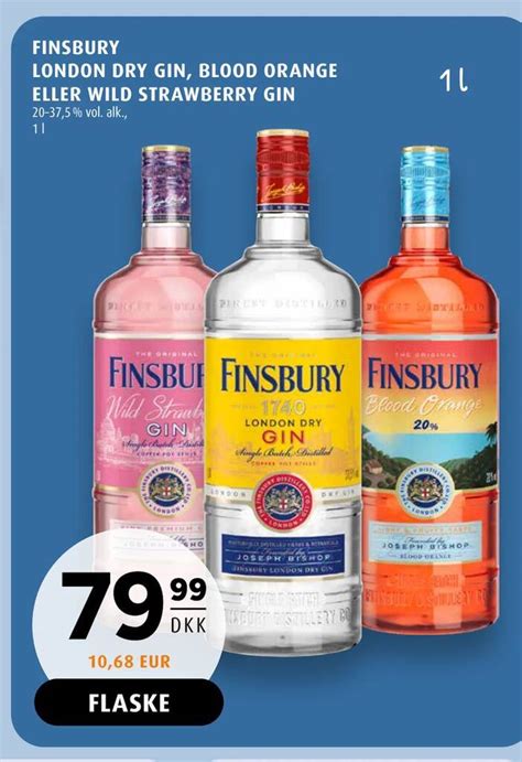 Finsbury London Dry Gin Blood Orange Eller Wild Strawberry Gin Tilbud