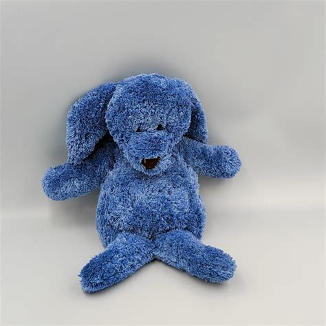 Doudou Chien Lapin Bleu Nounours