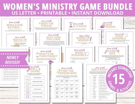 Women S Ministry Game Bundle Bible Games Find The Guest Bingo Women