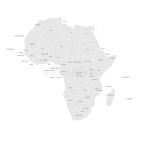 Mapa Esquemático Simplificado De África Mapa Político Do Vetor Ilustração Do Vetor Ilustração