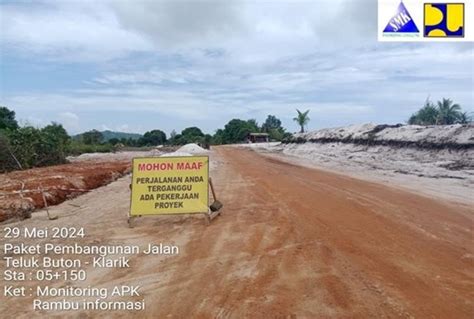 Kementerian Pupr Tuntaskan Pembangunan Jalan Teluk Buton Klarik