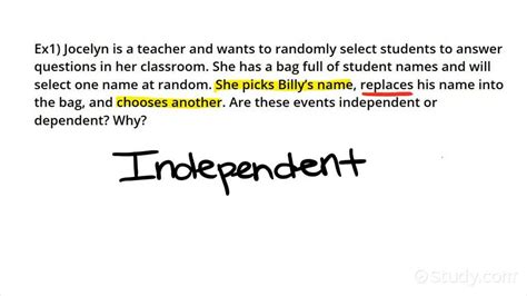 Identifying Independent And Dependent Events Geometry