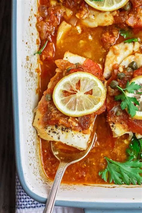 Mediterranean Baked Fish Recipe With Tomatoes And Capers Video