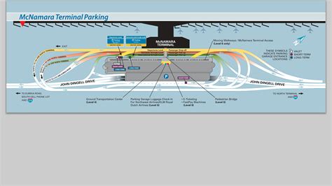 Map Detroit Airport Detroit Metro Airport Arrivals Departures Parking