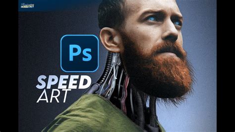 Bearded Cyborg Speed Art Dailyphotoshop Theimaginativehobbyist