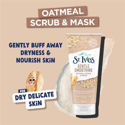 St Ives Gentle Smoothing Oatmeal Scrub And Mask 170g Shopee Malaysia