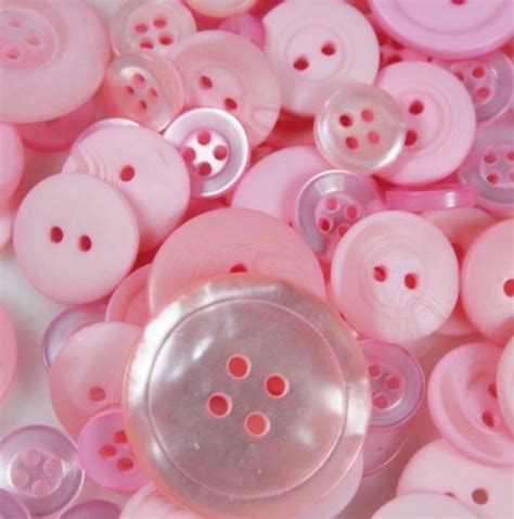 100 Mixed Pastel Pink Buttons bulk buttons in by moggyssupplyshop