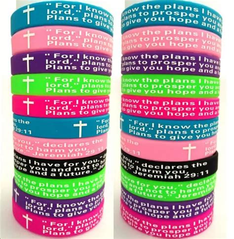 Pcs Color Mix Jeremiah Lord S Prayer Silicone Bracelets Colorful