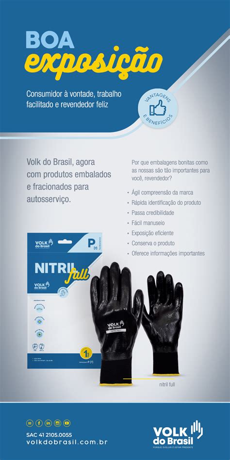 Luva Nitril Full Autosserviço Volk do Brasil