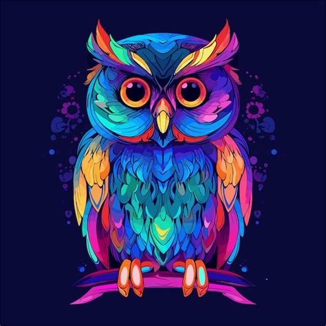 Premium Vector Cute Cartoon Owl Vector Funny Animal Colorful Owl