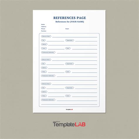 40 Professional Reference Page Sheet Templates ᐅ TemplateLab