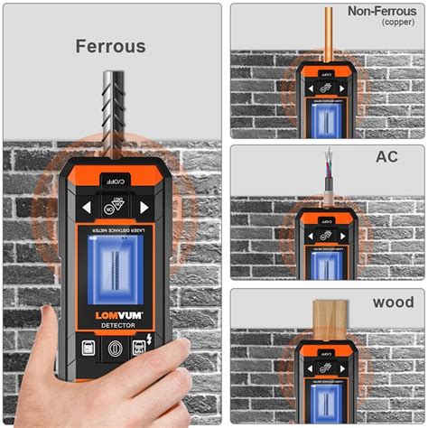 LOMVUM Metal Detector Wiring Detector Laser Meter Multifunctional