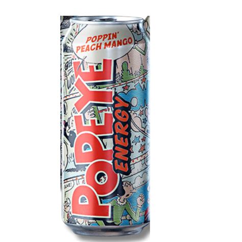 Popeye Poppin Peach Mango Energy Drink 473ml Snack Attack