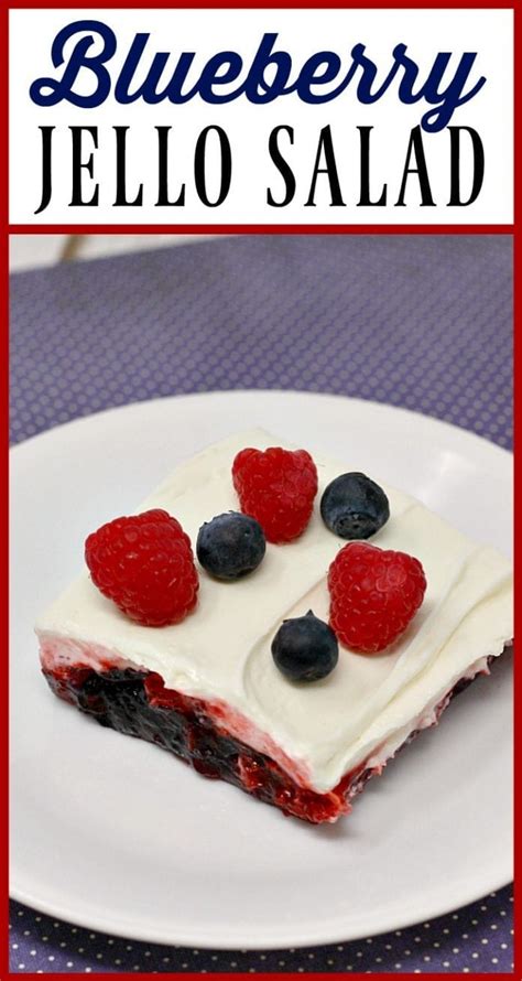 Blueberry Jello Salad Butter With A Side Of Bread