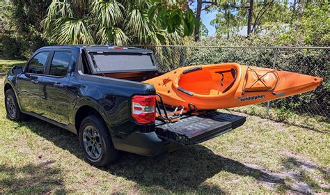 Ready To Go Kayaking With Custom Kayak Rack Holder In Bed Mavericktruckclub 2022 Ford