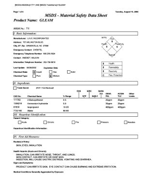 Fillable Online Msds Material Safety Data Sheet Packagesupply Net