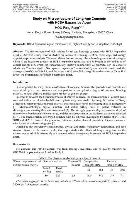 Study On Microstructure Of Long Age Concrete With Hcsa Expansive Agent