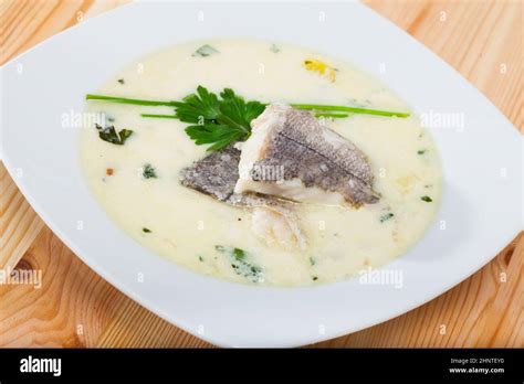 Scottish Soup With Smoked Haddock Stock Photo Alamy