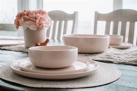 Blush Dinnerware Ceramic Dinnerware Dinnerware Dinnerware Set