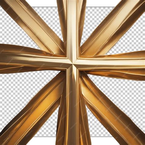 Premium Psd Golden Color Of Stylish Christians Cross Sign