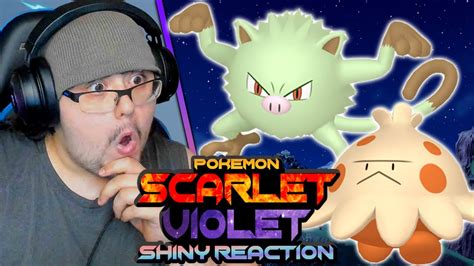 SHINY MANKEY AND SHROOMISH REACTION Pokemon Scarlet And Violet