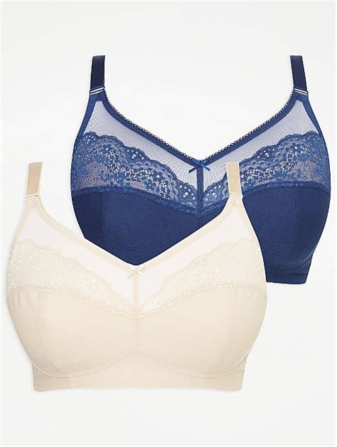 Traditional Non Padded Bra 2 Pack Lingerie George At Asda