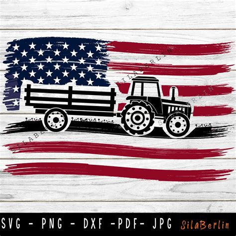 Us Farm Tractor Svg Us Tractor Svg Tractor Svg Farm Svg Tractor Cut