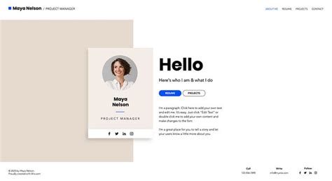 personal resume website template wix website templates website