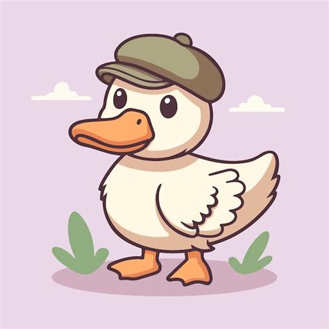 El Peque O Pato Feliz De Dibujos Animados De Dise O Plano Ilustraci N