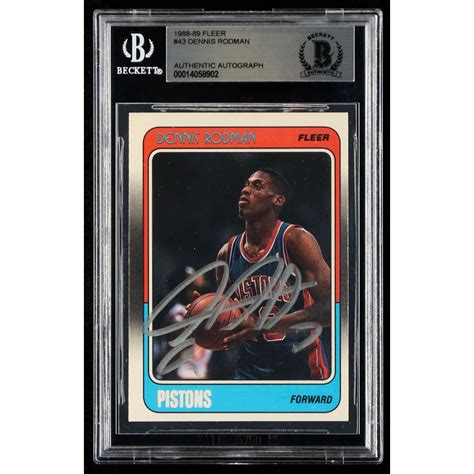 Dennis Rodman Signed 1988 89 Fleer 43 RC BGS Pristine Auction