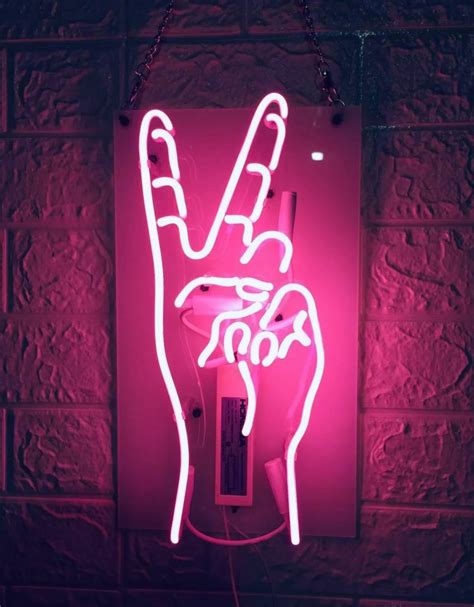 Girl Power Neon Light Pink Peace Neon Sign Etsy