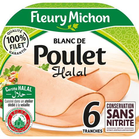 Blanc De Poulet Halal Conservation Sans Nitrite Fleury Michon La