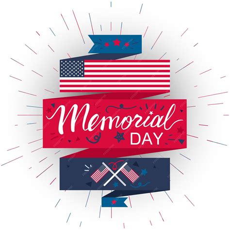 Premium Vector Memorial Day Banner With American Flag Vector