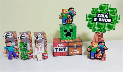 Kit Personalizados Tema Minecraft 25 Peças Elo7