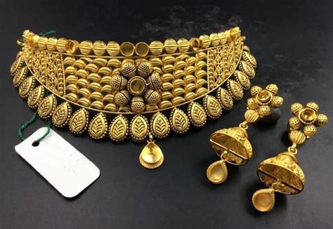 Festive Wear K Gold Antique Necklace Set At Rs Gram In Rajkot