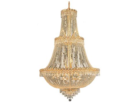 Elegant Lighting Century Royal Cut Gold Crystal 17 Light 30 Wide