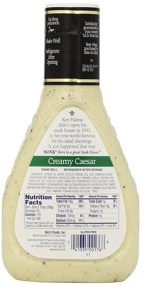 Ken's Foods Creamy Caesar Salad Dressing 16 Fl Oz - Pack of 1