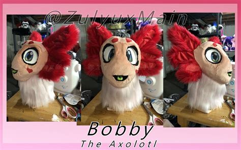 Bobby the axolotl fursuit head by Zulyux on DeviantArt