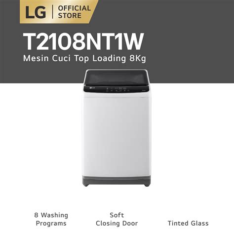 Jual LG Mesin Cuci Top Load 8kg Pintu Anti Gores Dan Soft Closing