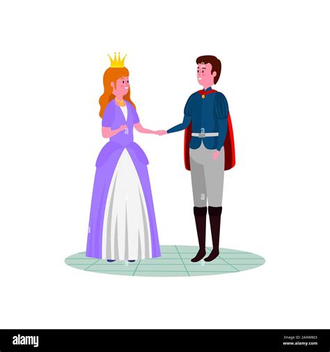 Princess With Prince Fairytale Avatar Character Stock Vector Image