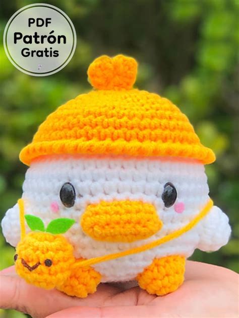 Amigurumi Pato Con Sombrero PDF Patrón Gratis 500 PDF Passo a Passo