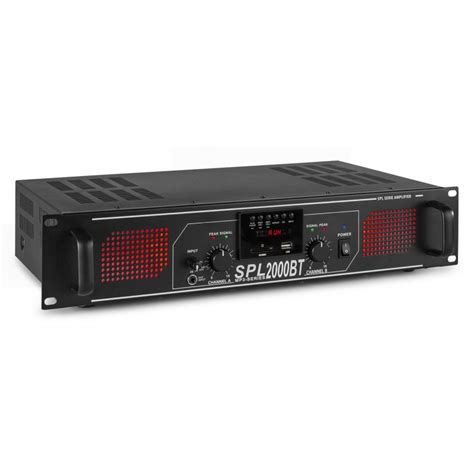 Amplificateur Skytec SPL2000BTMP3 2 X 1000W BT USB SD AUX LED EQ Noir