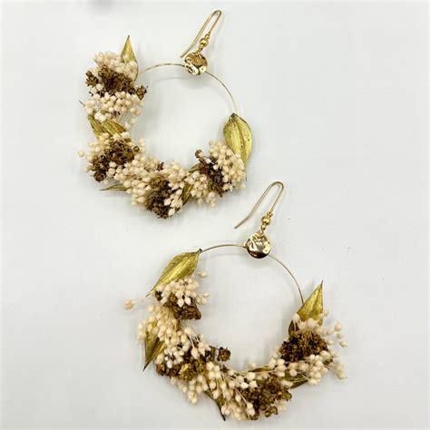 BFlower bijoux en fleurs stabilisées et fleurs naturelles boucles d