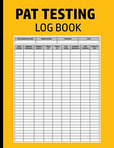 Pat Testing Log Book Electrical Appliances Safety Certificate