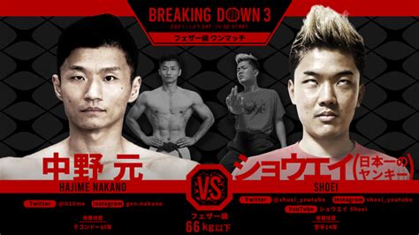 朝倉未来がスペシャルアドバイザーを務める、1分間最強を決める『breakingdown』！ワンマッチ対戦カードと新企画を発表 Breakingdown株式会社のプレスリリース