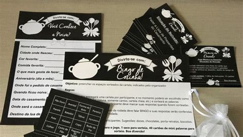 Brincadeiras Para Chá De Cozinha Moderno - Kit de brincadeiras para chá de cozinha - Chalkboard