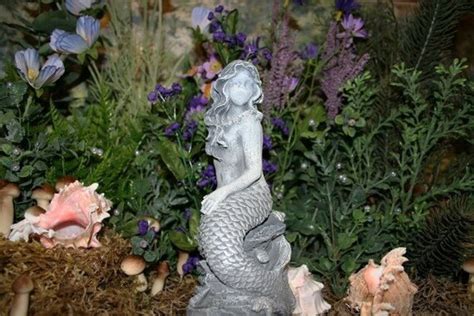 Mermaid Cement Statue Pond Fairy Garden Concrete By Phenomegnome