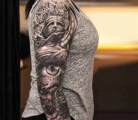 Black And Grey Sleeve Tattoo By Niki Norberg Post 14453