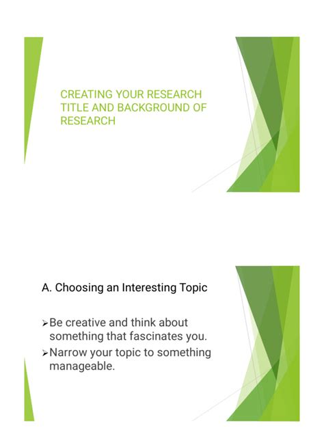 Creating Your Research Title and Background of Research | PDF ...