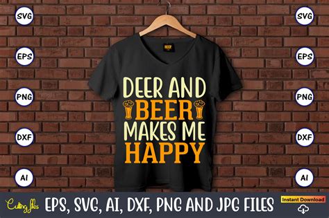 Deer And Beer Makes Me Happy SVG Graphic By Craftartdigital21